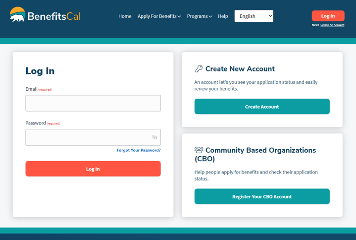 How to Log In to Your BenefitsCal Account